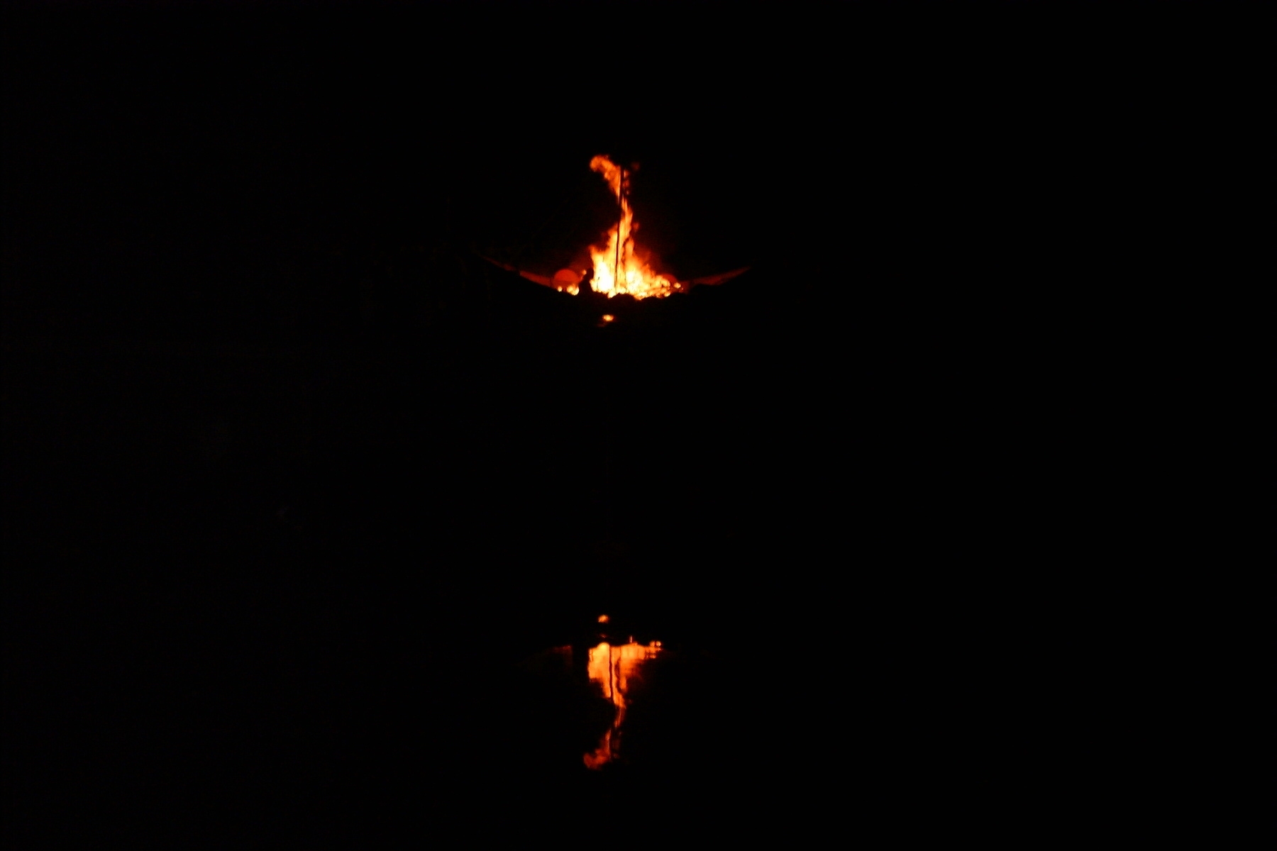 Amlwch 2004 (Gorm) burning boat reflection 4.jpg
